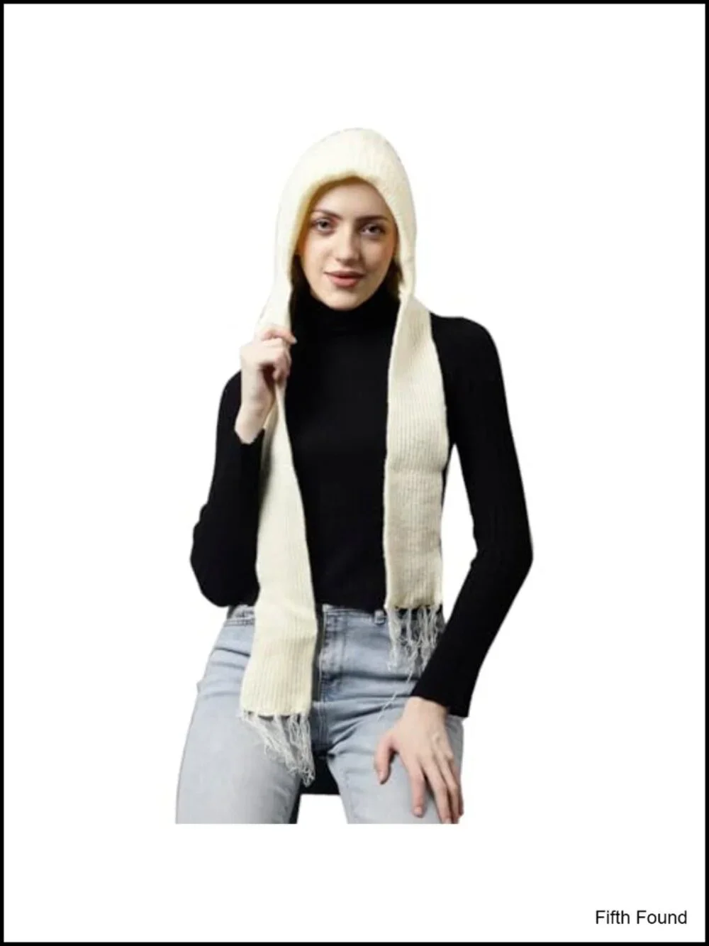 Acro Wool Unisex Winter Beanie Hat with Attached Neck Warmer Scarf Fleece Lined